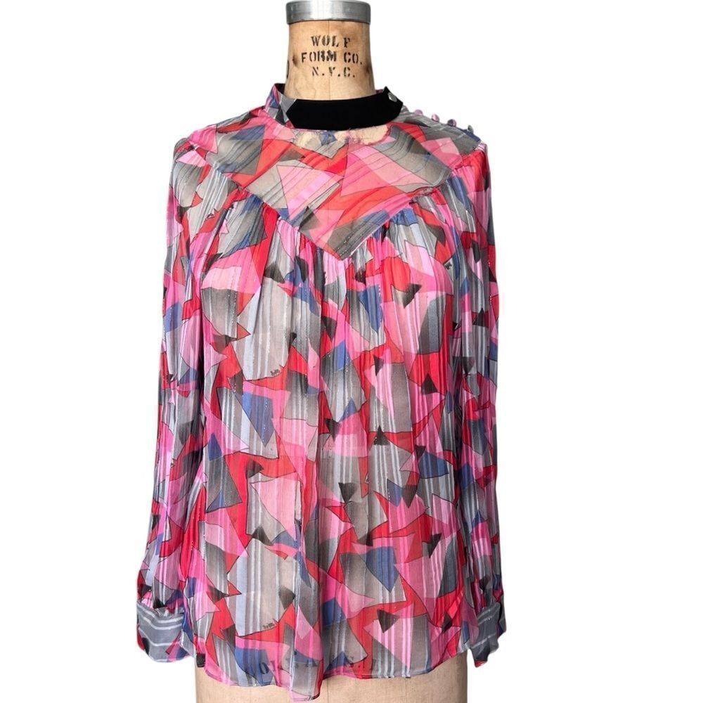 Coach 1941 Bold Abstract Sheer Blouse
Size 2